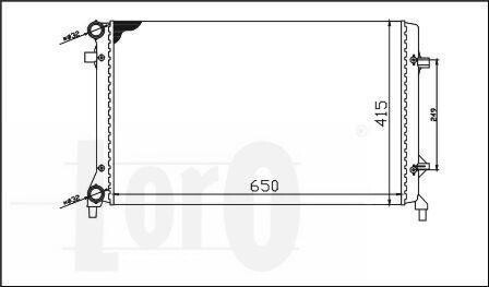 Радіатор води Caddy III 2.0SDI/1.4i/1.6i /Golf/Octavia (+/- AC) (650x398x26) Loro 053-017-0018 (фото 1)