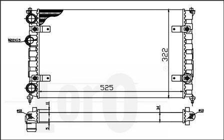 Радиатор охлаждения двигателя CORDOBA/ IBIZA II/CADDY II/POLO/ VARIANT 1.4i 93- Loro 053-017-0051