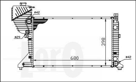 Радіатор охолодження двигуна Sprinter ОМ611-612 00-06 Loro 054-017-0007
