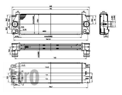 Радіатор інтеркулера а Sprinter/Crafter 06- Loro 054-018-0009 (фото 1)