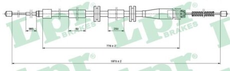 Трос стояночного тормоза задний RENAULT KANGOO(KW0/1_) 08-н.в.,,KANGOO Express (FW0/1_) 13-н.в. LPR C1664B