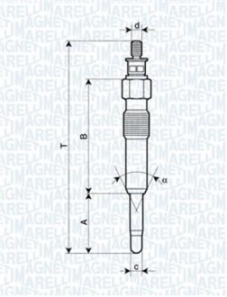 Свеча накала HONDA, ROVER [] MAGNETI MARELLI 062503901304