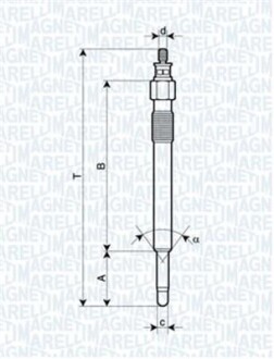 Свеча накала LAND ROVER DEFENDER,DISCOVERY,RANGE ROVER I,II [] MAGNETI MARELLI 062900020304