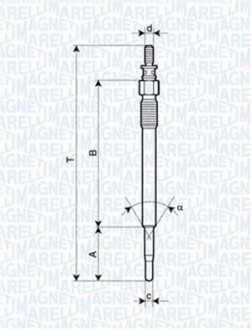 UY1A Свеча накала MAGNETI MARELLI 062900022304