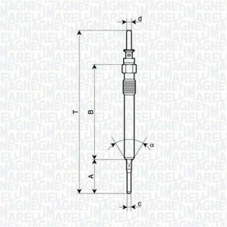 Свеча накаливания (керамическая) BMW 3 E90 316d/318d 07- MAGNETI MARELLI 062900130304