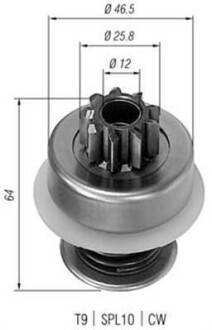 Бендикс (z=9) AUDI 80 0,9-1,3, 1,6D/TD VW 0,8-1,3, 1,6D/TD SEAT [] MAGNETI MARELLI 940113020015