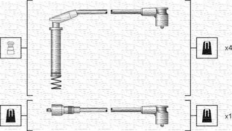 Комплект высоковольтных проводов OPEL ASTRA F,CORSA A,KADETT E [941318111154] MAGNETI MARELLI MSK1154 (фото 1)