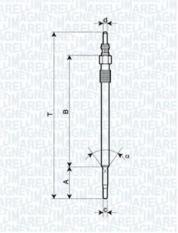 Свеча накаливания 1.9-2.4JTD FIAT BRAVO 07-16 MAGNETI MARELLI UY3A