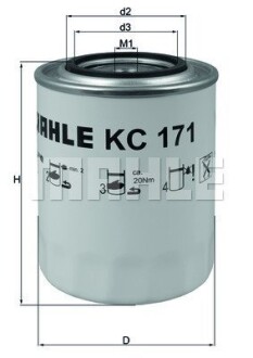 Фільтр паливний Mahle Iveco, Ford MAHLE / KNECHT KC 171