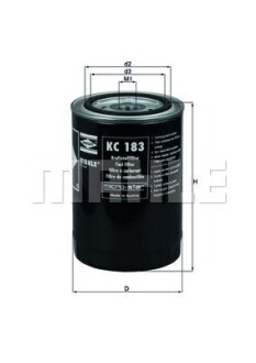 Фильтр топливный Mahle MAHLE / KNECHT KC183 (фото 1)
