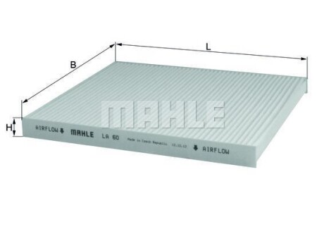 Фильтр салона MAHLE / KNECHT LA60 (фото 1)