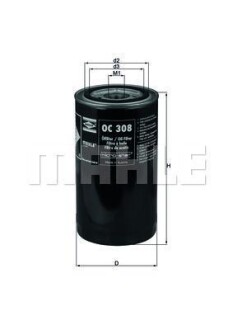 Масляний фiльтр MAHLE / KNECHT OC308 (фото 1)