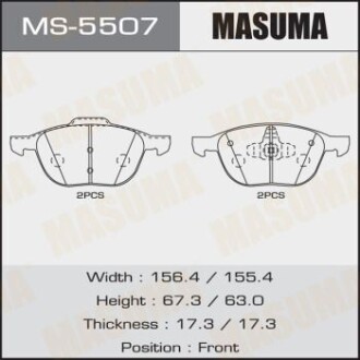 Колодки гальмівні передн Ford Focus (04-)/ Mazda 3 (03-), 5 (05-15) (MS-5507) MASUMA MS5507 (фото 1)