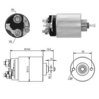 MEATDORIA FORD Втягуюче реле стартера FIESTA V 1.25 16V 03-08, FOCUS II 1.4 04-12, MAZDA 2 (DY) 1.4 03-07, VOLVO S40 II 1.6 05-12 MEAT&DORIA 46104