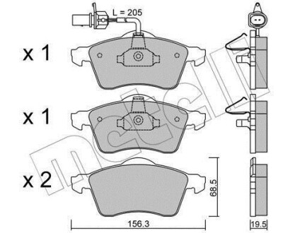 Комплект гальмівних колодок Metelli 22-0263-1