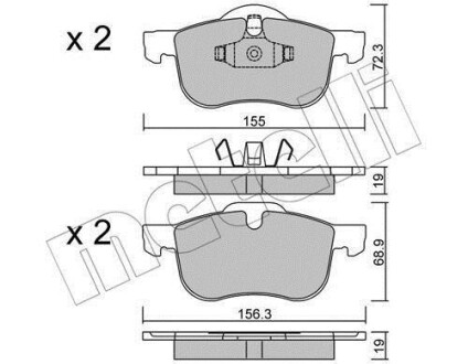 Комплект гальмівних колодок Metelli 22-0309-0