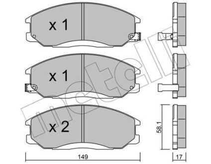 Комплект гальмівних колодок Metelli 22-0364-0