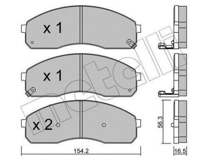 Комплект гальмівних колодок (дискових) Metelli 22-0374-0