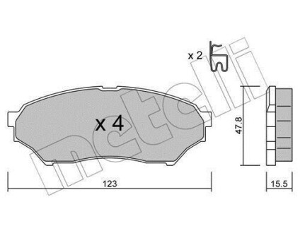 Комплект гальмівних колодок Metelli 22-0397-0