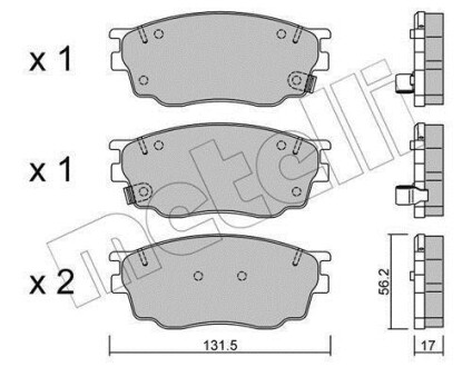 Комплект гальмівних колодок Metelli 22-0475-0