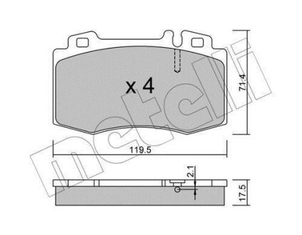 Комплект гальмівних колодок Metelli 22-0563-0