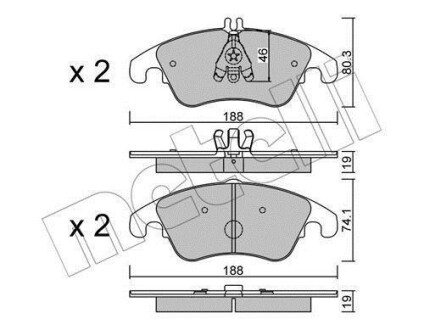 Комплект гальмівних колодок Metelli 22-0775-2