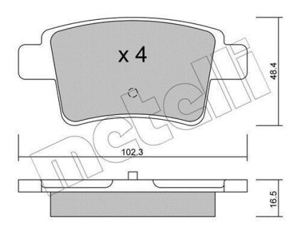 Комплект гальмівних колодок Metelli 22-0801-0