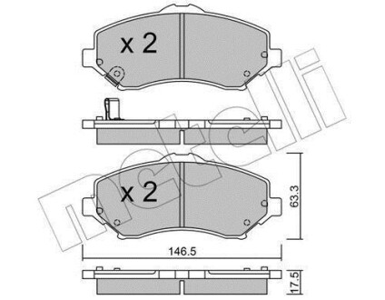 Комплект гальмівних колодок Metelli 22-0862-0