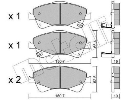 Комплект гальмівних колодок Metelli 22-0878-0 (фото 1)