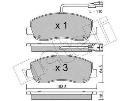 Комплект гальмівних колодок Metelli 22-0898-0