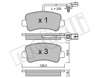 Комплект гальмівних колодок Metelli 22-0899-0