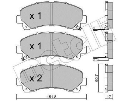 Комплект гальмівних колодок (дискових) Metelli 22-0902-0 (фото 1)
