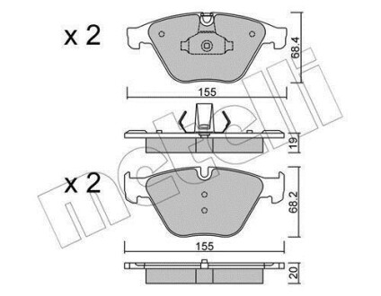 Комплект гальмівних колодок Metelli 22-0918-0