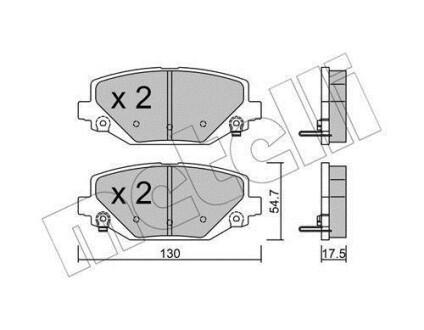 Комплект гальмівних колодок Metelli 22-0947-0