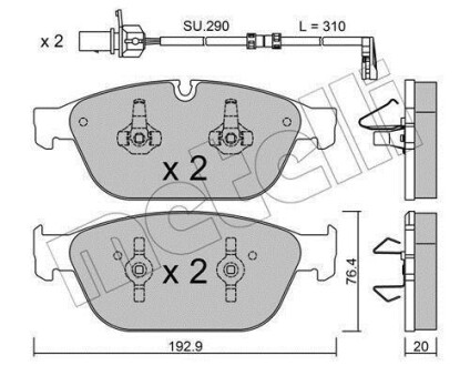 Комплект гальмівних колодок Metelli 22-0954-0K