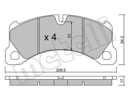 Комплект гальмівних колодок Metelli 22-0956-0