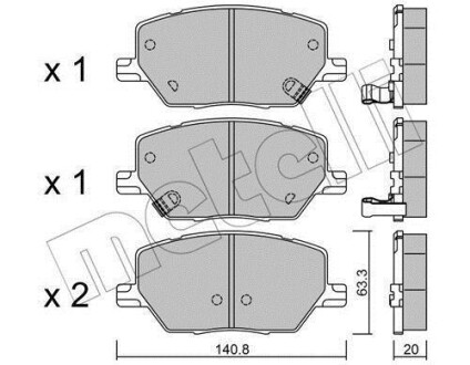 Комплект гальмівних колодок Metelli 22-1001-0