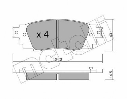 Комплект гальмівних колодок Metelli 22-1089-0