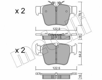 Комплект гальмівних колодок (дискових) Metelli 22-1135-0 (фото 1)