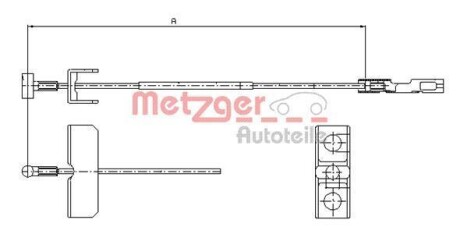 Трос стояночного тормоза METZGER 11.6802