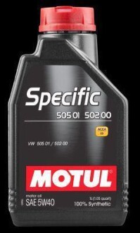 Масло моторное синтетическое &quot;Specific 505 01 502 00 505 00 SAE 5W40&quot;, 1л MOTUL 101573 (фото 1)