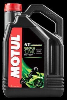 Олива для 4-х тактних двигунів "5000 4T 10W40", 4л MOTUL 104056 (фото 1)