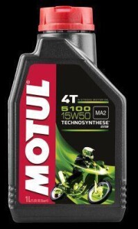 Масло для 4-х тактных двигателей Technosynthese эстеровое &quot;5100 4T 15W50&quot;, 1л. MOTUL 104080 (фото 1)