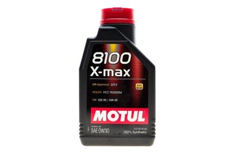 Моторное масло 8100 X-Max 0W-30 синтетическое 1 л MOTUL 347201