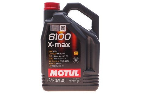 Моторное масло 8100 X-Max 0W-40 синтетическое 5 л MOTUL 348206