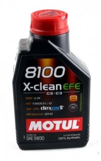 Моторное масло 8100 X-clean EFE 5W-30 синтетическое 1 л MOTUL 814001