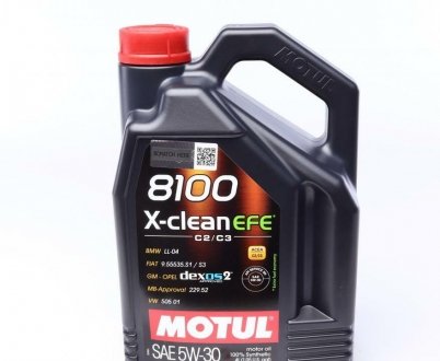 Олива 8100 X-CLEAN EFE 5W30 4L MOTUL 814007 (фото 1)
