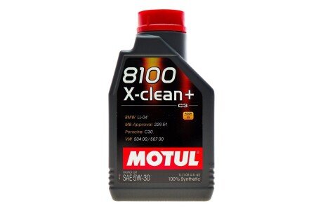 Моторное масло 8100 X-Clean+ 5W-30 синтетическое 1 л MOTUL 854711