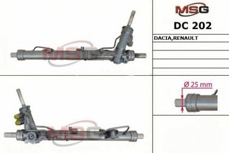 Рульова рейка з ГУР Dacia Duster, Nissan Terrano, Renault Duster MSG DC202