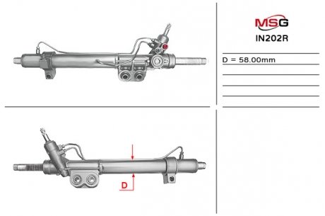 Рульова рейка з ГПК відновлена INFINITY QX 56 04-NISSA PATHFINDER (R51) 05-,NISSAN ARMADA 03-,NISSAN TITAN 03- MSG IN202R